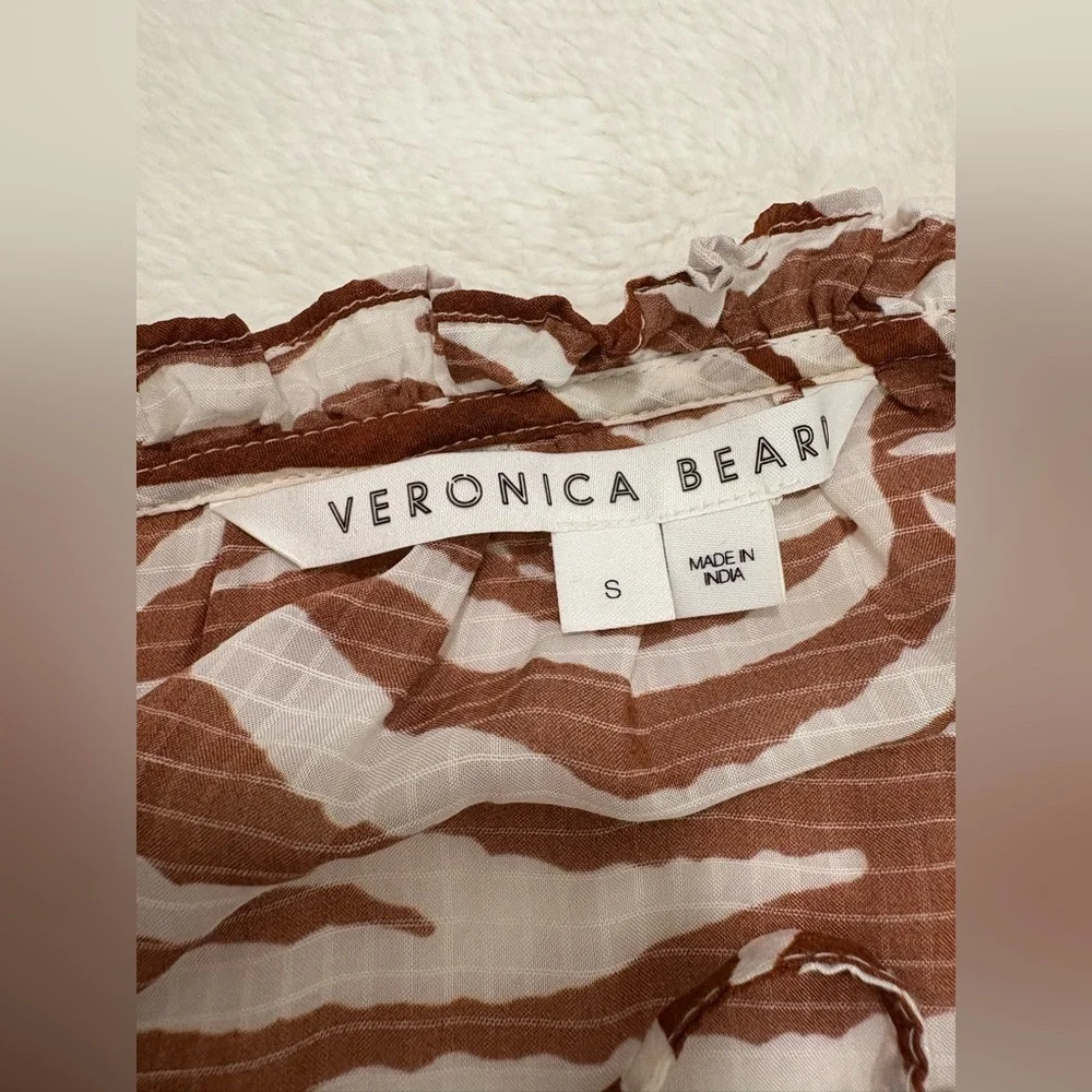 Veronica Beard Danica Tasseled Gathered Animal Print Mini Dress Size S - Picture 11 of 12